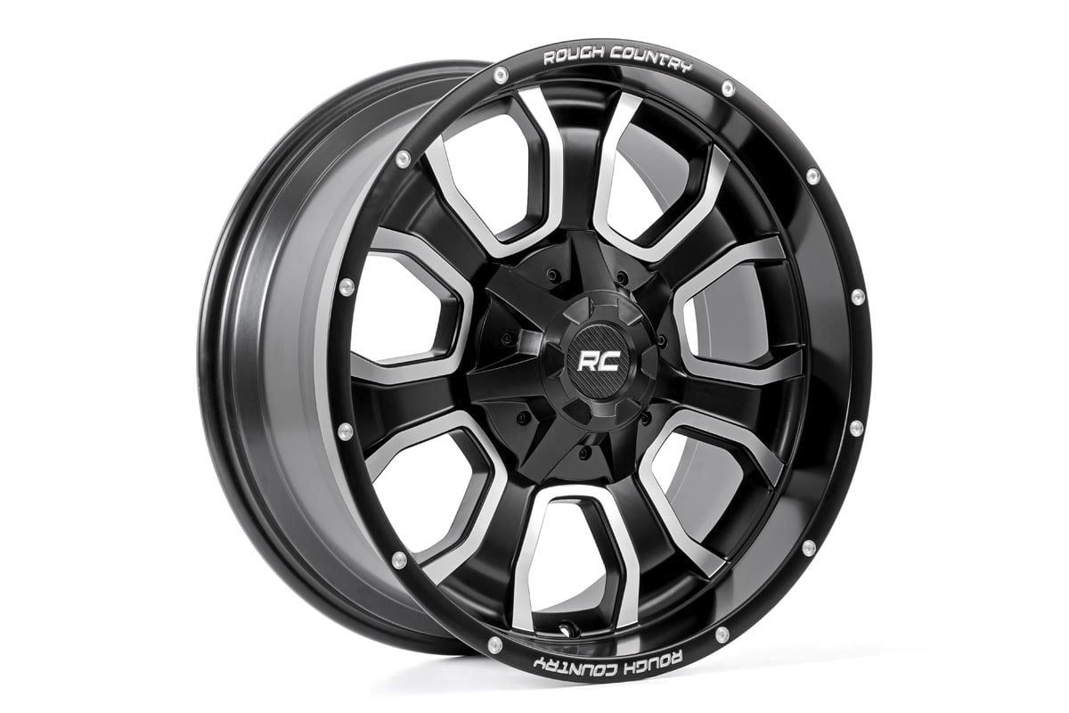 GMC Sierra 1500 Classic Wheel - Rough Country - Series 93, One-Piece - Machined Black - 2007